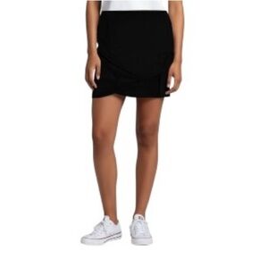 James Perse Classic Ruched Cotton blend Black Mini Skirt 4